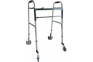 App Life Deambulatore per Anziani in Alluminio Leggero - Dispositivo Medico di Classe I - Pieghevole e Regolabile in Altezza con 2 Ruote Piroettanti e 2 Gemellate con Freni a Pressione