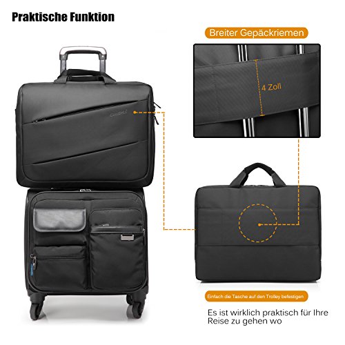 CoolBELL 17,3 Zoll Laptop Messenger Bag multifunktional Aktentasche mehrfachfach Handtasche mit Schultergurt für Macbook / Acer / HP / Dell Alienware / Lenovo / Herren / Damen,Schwarz - 3