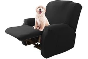 Lydevo Funda Expandible para Silla Reclinable - Protección Antideslizante Lavable con Bolsillos Laterales - Juego de 4, Negro