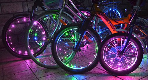 InnoBeta® LED Fahrrad-Lichtstreifen, Outdoor Wasserdicht Flexibel Helle Lichter Für Radfelgen oder Fahrradrahmen, Blinkender / Leuchtender Modus, Perfekt für Erwachsene und Kinder für Sicherheit und Spaß am Sport (Kostenloses, blaues Armband als Geschenk), 3*AA-Batterien im Lieferumfang enthalten - 9