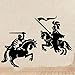 Produktbild Wandaufkleber Wandtattoos Wandsticker Ritter Krieger Kinderzimmer Wohnzimmer Lego Mittelalterlichen Drachen Slayer Pferd Solider Armee Schlafzimmer Vinyl Decor Finish Größe 56X42 Cm