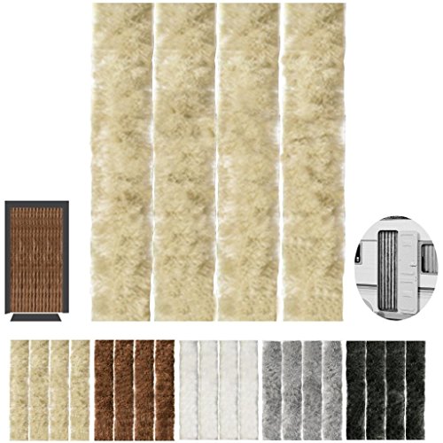 Flauschvorhang, Campingvorhang, Insektenschutz uni farbend, Auswahl: beige - sandbeige 120 x 200 cm