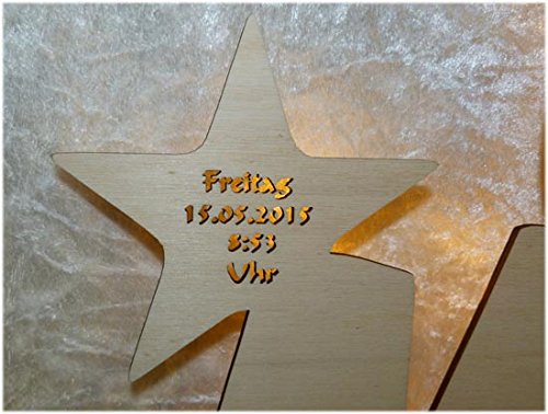 Personalisierte Geschenke zur Geburt und Taufe für Junge und Mädchen von Schlummerlicht24 Nachtlicht „Kupferstern“ mit Name nach Wunsch, LED-Lampe für das Kinderzimmer oder das Babyzimmer, ideal als Taufgeschenk oder als Geschenk zur Geburt Kommunion für Junge und Mädchen, handgemacht - 4