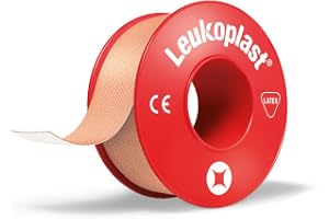 Leukoplast rullplåster, medicinsk tejp för fixering av sårdyna, 1,25 cm x 5 m, 1 rulle