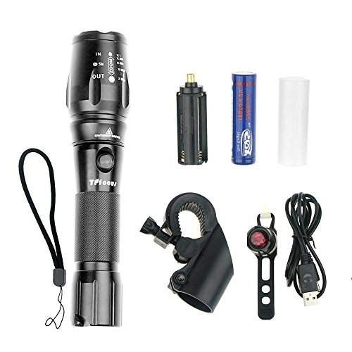 LED Fahrradlicht,Topoint wasserdicht 2500 Lumen Fahrradlampe Set,super helle USB led Taschenlampe ,Frontlicht(5 Modus) + Rücklicht(3 Modus) für Radfahren Camping Outdoor Sport Jagen wandern - 7