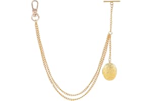 PH PandaHall 24cm Catena per Orologio da Tasca T bar Oro Catenina per Abito Uomo Catena per Gilet Stile Vintage Catene in Metallo per Portafoglio Orologio da Tasca, Pendente: 3.5cm