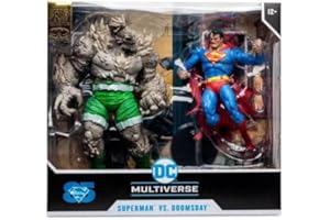 McFarlane Toys DC Multiverse 7" with Megafig 2-Pack - Superman vs Doomsday - Incredibly Detailed 7” Scale Figures - Designed with Ultra Articulation | Includes Extra Superman Hands and Two Bases