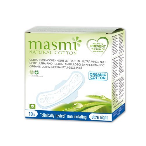 Masmi natural cotton - Compresas farmaconfort ultra noche alas 10 unidades de