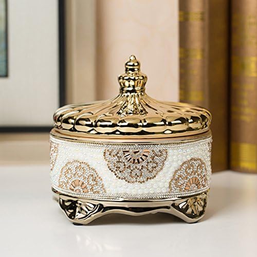 Highquality European gold ceramic ornaments drawing-room bowls tissue box decorative vases TV cabinet home coffee table liquor cabinet-I