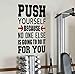 Produktbild Wandtattoo/ -Aufkleber mit „Push Yourself Because No One Else Is Going To Do It For You“-Schriftzug, motivierendes Zitat für Gesundheit und Fitness, Spinning, Kugelhantel, Crossfit, Workout, Boxen, UFC und MMA