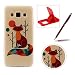 Produktbild Für Samsung Galaxy A5(2015 Modell) Hülle Silikon Schutzhülle Tasche Case,Weiches Silikon TPU Gel Bumper Case Etui Schale Cover Skin,Herzzer Modisch Hochwertig Ultra Dünn Slim Thin Bunt Handytasche Mit [Bezaubernd Fuchs Muster] Guter Schutz Kratzfest Flexibel Leicht Gummi Rubber Jelly Soft Protective Stabil Handyhülle Schutztasche Back Cover Case Shell für Samsung Galaxy A5(2015 Modell) + 1 x Frei Rot Handy Halterung Ständer + 1 x Frei Weinrot Touch Pen Stift Stylus