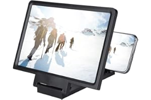 SXHLSELLER Loupe d'écran Téléphone, Support Loupe Vidéo HD pour Loupe d'écran Téléphone Portable Agrandir l'écran avec Haut-parleur pour Lire des Livres, Lire des Journaux, Regarder des Nouvelles en Lig(noir)