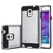 Produktbild tinxi® Höhequalität Schutzhülle für Samsung Galaxy Note 4 5,7 Zoll Hülle Rutschfest Shock Proof Rück Schale Cover Case Schutz aus PC RückSchale mit silikon Rand sowie Innenschale Silber