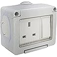 Royal Apex Outdoor Waterproof Weatherproof Switch Socket IP55 Grey (SINGLE SOCKET UK-13A)