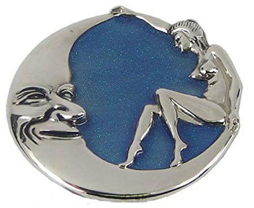 Preisvergleich Produktbild Buckle mit Frau und Mond, "mondsüchtig" mit Glitter - Gürtelschnalle