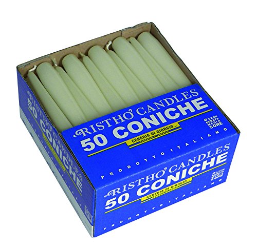 Cereria de Giorgio risthò Velas cónicas para candelabro (Cera, Crema, 2.2 x 21 cm, 50 Unidad