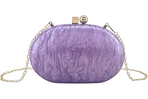 MODELISA - Bolso Clutch De Mano Elegante Ovalada Cadena De Hombro Boda Fiesta Noche Evento Para Mujer