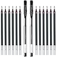 uni-ball Signo 0.7mm UM-100 & UMR-7 Gel Pen - Refill Combo | Black Ink, 2 Pcs Pens with 12 Pcs Refills