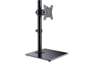 ErGear Soporte de Monitor 13"- 32" Construcción Sólida y Base Ensanchada Brazo Monitor Movimiento Completo con Inclinación ± 45 ° Giratorio ± 45 ° Rotación 360 ° VESA 75/100mm Peso Máx 8 kg