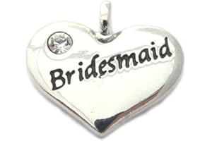 OCCASIONS EMPORIUM Bridesmaid Heart Charm - Silver Plated