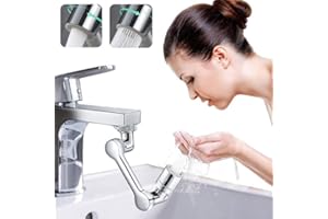 TIKYSKY Robinet d'extension rotatif multifonction - Aérateur réglable pour cuisine et salle de bain - Rallonge de robinet à 1440° avec aérateurs (1 pièce)