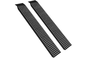 TRMLBE 2X Rampa di Carico Fino a 400 kg Rampa di Carico Antiscivolo in Acciaio Zincato per Rimorchio Auto Moto - 160 cm, Nero