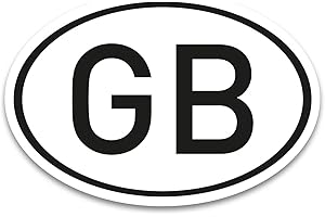 ISECUR Imán para matrícula de Reino Unido, color blanco y negro, 17,5 x 11,5 cm, DIN normalizado, para coches, camiones, caravanas, coches, obligatorios fuera de la UE – kfz719