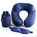 Produktbild Reisekissen Set, Splaks Aufblasbar 2 in 1 Reisekissen mit Schlafmaske Set Halskissen Nackenkissen Tragbar geeignet für die Fahrt im Bus, Flugzeug oder Taxi