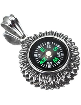 LOPEZ KENT Schmuck Edelstahl Herren Kompass-Anhänger mit 60cm Halskette