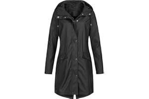 Vectry Abrigos Chaqueta Impermeable Chaqueta De Lluvia Sólida Para Mujer Sudadera Con Capucha Al Aire Libre Impermeable Abrigo Largo Abrigo A Prueba De Viento Chubasquero Mujer Abrigo Deporte Portátil