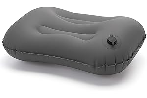 Houdian Nadmuchiwana poduszka kempingowa o ergonomicznym wzornictwie, poduszka podróżna, poduszka powietrzna, poduszka plażowa do podparcia szyi, do samochodu, na plażę, do biura