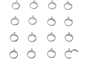 CHERISWELRY Cheriswely, 100 ganci rotondi per orecchini a leva, in acciaio inox, con chiusura a monachella, orecchini a cerchio, per creare gioielli