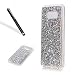 Produktbild Galaxy S8 Plus Hülle,Glitzer Hülle für Samsung Galaxy S8 Plus,Leeook Ultra Dünn Flexibel Shiny Strass Silikon Bumper Schale Rückseite Handyhülle Schutzhülle Silber Verfärben Bling Glitter Durchsichtige TPU Crystal Case Backcover Tasche Etui für Samsung Galaxy S8 Plus + 1 x Schwarze Eingabestift-Verfärben Silber
