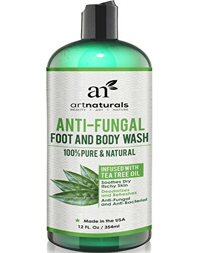 ArtNaturals Antifungal Soap with Tea Tree Oil - 100% Natural Best Foot and Body Wash 270ml, Helps with Nail Fungus, Athletes Foot, Ringworm, Jock Itch & Body Odour - Kills Bacteria & Relieves Itching