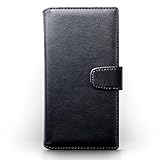 Xperia XZ Premium Case, Terrapin [ECHT LEDER] Brieftasche Case Hülle mit Standfunktion Kartenfächer und Bargeld für Sony Xperia XZ Premium Hülle Schwarz - 
