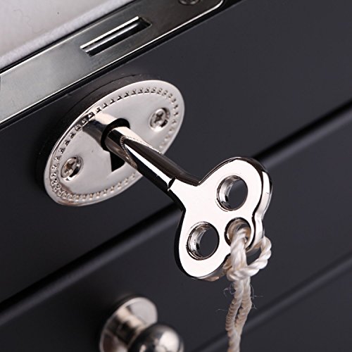 ROWLING Schmuckkasten Holz schmuckschrank Schmuckkoffer mit 5 Schubladen Schmuckkästchen Schatulle MG0160BK - 9