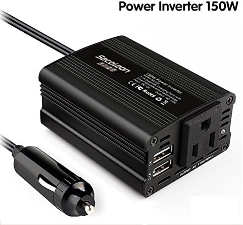 QINUO 150W Car Power Inverter DC 12V To 110V AC Converter With 3.1A Dual USB Charger