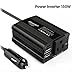 Produktbild QINUO 300W Wechselrichter, DC 12V Auf AC 220V Spannungswandler, Konverter Mit 1 EU Buchse, 2 USB Ports, Zigarettenanzünder Stecker, Autobatterieclips