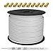 Produktbild HB Digital 100m Koaxial SAT Kabel Reines KU Kupfer Klasse A+ ( A Plus ) Weiß A Plus Class Koax Kabel Antennenkabel 140dB 6-Fach geschirmt für DVB-S / S2 DVB-C und DVB-T BK Anlagen ( Vollkupfer )