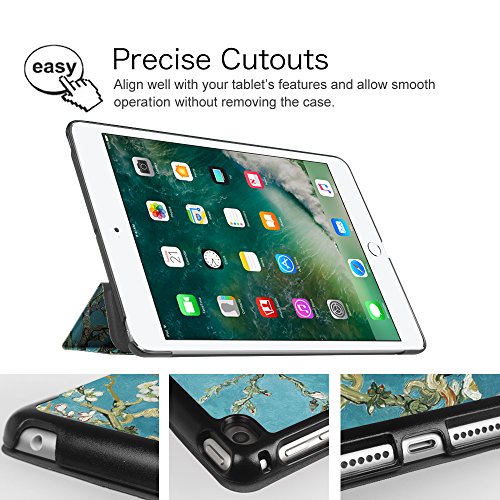 Fintie iPad 9.7 Zoll 2017 Hülle – Ultra Schlank Superleicht Ständer Smart Shell Case Cover Schutzhülle Tasche mit Auto Schlaf / Wach Funktion für Apple iPad 2017 Neue Modell, Mandelblüten - 5
