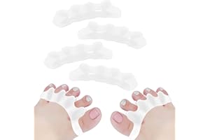 MELTU 2 Pairs Toe Separator, Soft Gel Toe Spacers to Correct Toes, Toe Corrector, Toe Straighteners for Overlapping Toes, Hallux Valgus (White)