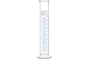 Labasics 1-Pack 500 ml Borosilicate Glass Graduated Cylinder, Heavy-Duty Measuring Cylinder for Laboratory Use