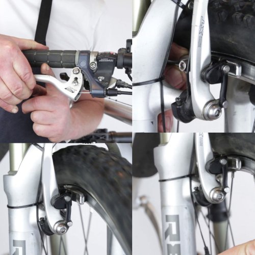 4er Set (2 Paar) Fahrrad V Bremse Bremsbelag 70mm, Edelstahl, Bremsschuhe - 3