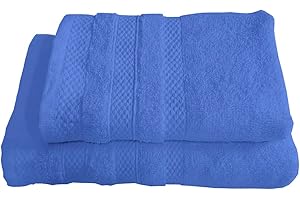 RE SOLE - Set Asciugamani Puro Cotone 1+1 Set Asciugamani Viso e Bidet - Coppia Asciugamani Bagno 500 gr/mq con Ospite | 50x100cm + 40x60cm Bluette