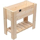 Schroth Home Hochbeet Compact Bausatz 80 x 80x 40 cm rechteckig – Hochbeet Holz mit Ablage – Hochbeet für Balkon Garten – ink