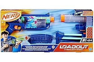 NERF Loadout, Cyberlight Ghost, lanzador de dardos de espuma y 24 dardos N1