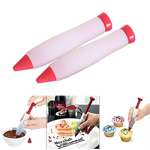Stylo Pâtisserie Silicone 4 Couleurs - Stylo Glaçage Gâteau Seringue Décoration Desserts - Kit Complet