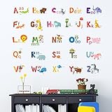 Decowall DA-1503A Tier-Alphabet Wandsticker Wandaufkleber Wandtattoo Kinderzimmer