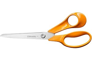 Fiskars Classic Universal Kitchen Scissors, Right-Handed, Total Length: 21 cm, Improved Torx Screw and More Ergonomic Handle, Sustainable Packaging, Quality Steel/Plastic, Orange, 1075031