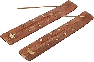 RDNKVB 2pcs Portaincenso in legno portaincenso a bastoncino bruciatore di incenso portaincenso con raccoglicenere accessori per la meditazione portaincenso
